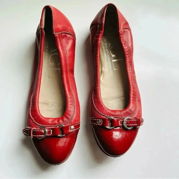 AGL Attilio Giusti Leombruni Red Flats - Picture 1 of 7